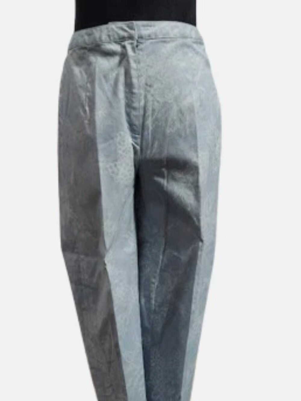 Talbots Petites Vintage Ankle Pants Petite Size 4 LT Blue W/White Grapes Stretch